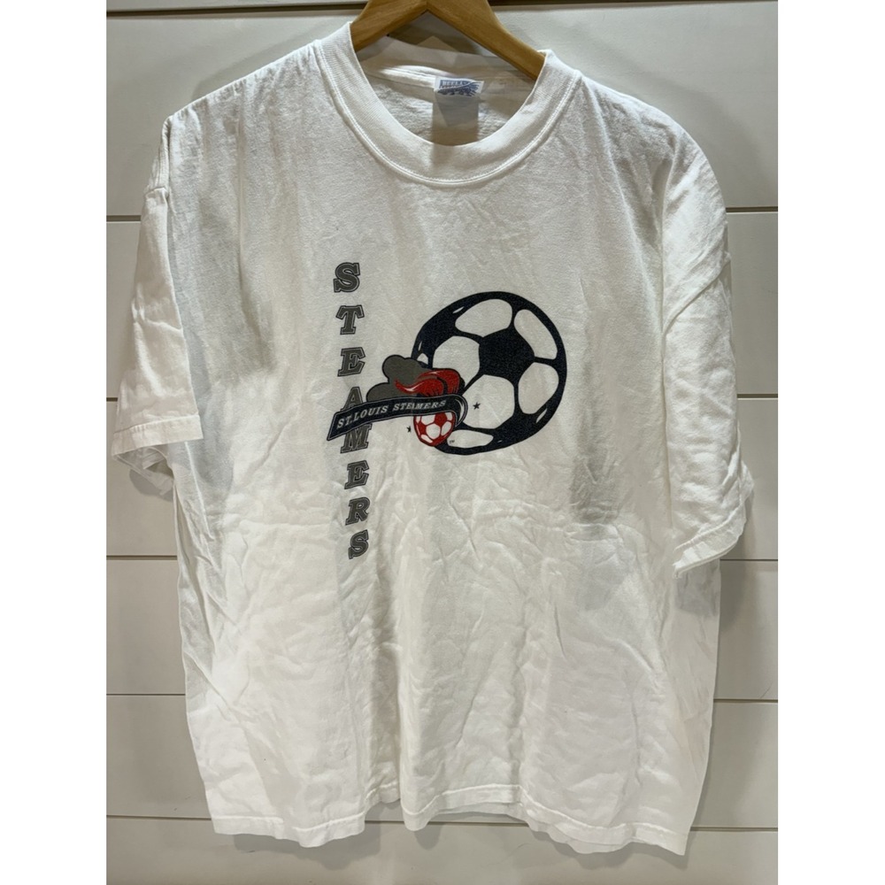 Vintage St. Louis Steamers Soccer Short Sleeve Shirt MISL Retro Logo Size XXL